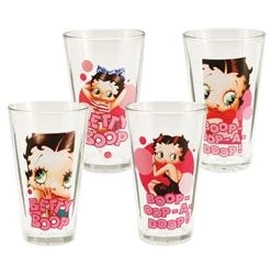 Bettyboopsuperstore Betty Boop 4 Pc. 16 Oz. Glass