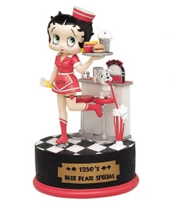 Bettyboopsuperstore Betty Boop Blue Plate Special 1950's Musical Figurine (Retired)