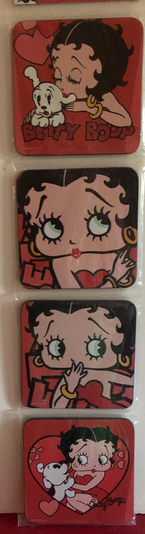 Bettyboopsuperstore Betty Boop 4 Piece Betty Face Coaster Set 1 Bettyboopsuperstore Betty Boop 4 Piece Betty Face Coaster Set