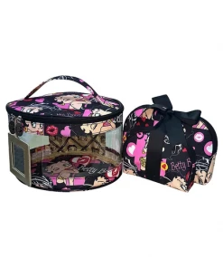 Bettyboopsuperstore Bathroom Betty Boop Polyester Cosmetic Set, Betty Biker 3 Piece Set.