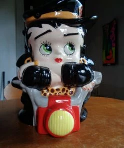 Goodies Galore The Bettyboopsuperstore Betty Boop Biker Betty With Pudgy Cookie Jar (Retired)