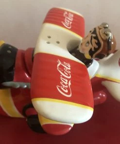 Bettyboopsuperstore Betty Boop Coca Cola Biplane Salt And Pepper Set Retired