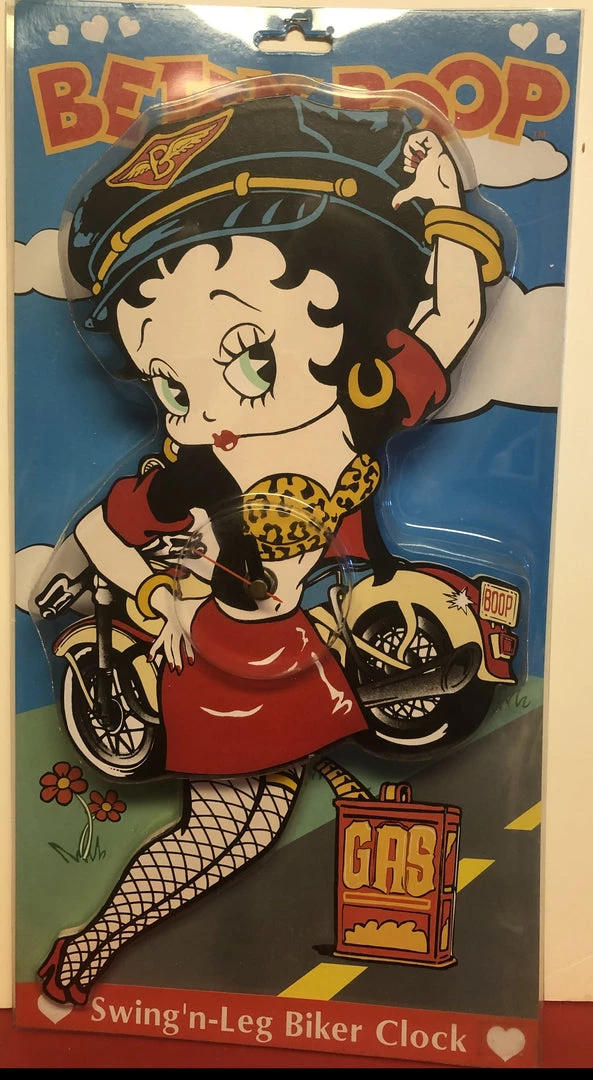 Bettyboopsuperstore Classic Collectibles Betty Boop Biker Swinging Legs Clock Retired 1 Bettyboopsuperstore Classic Collectibles Betty Boop Biker Swinging Legs Clock Retired