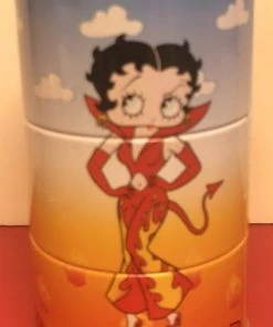 Betty Boop Super Store Betty Boop 3 Piece Stacking Naughty And Nice Tin With Lid Retired