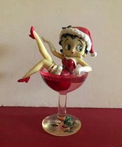 Betty Boop Super Store Betty Boop Santa Betty Wine Glass Retired Hard To Find Betty Boop Christmas
