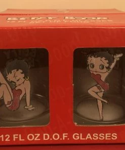 Goodies Galore The Bettyboopsuperstore Classic Collectibles Betty Boop 4 Piece 12oz Frosted Set Of Glasses Retired