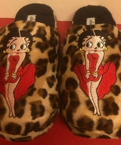 Betty Boop Super Store Betty Boop Leopard Slippers NEW Bathroom