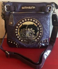 Betty Boop Super Store Betty Boop Rhinestone Face/BB Imprint Purse New On The Go