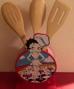 Betty Boop Super Store Betty Boop Diner Utensil Holder With Utensils Retired
