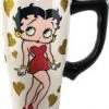 Bettyboopsuperstore Kitchen NEW Betty Boop Classic Betty With Gold Heart Travel Mug