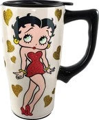 Bettyboopsuperstore Kitchen NEW Betty Boop Classic Betty With Gold Heart Travel Mug