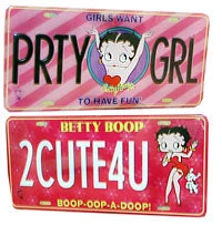 Bettyboopsuperstore Betty Boop Pary Girl License Plate