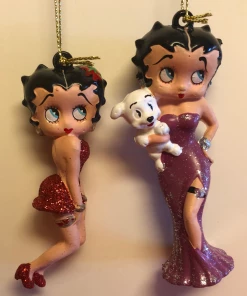 Bettyboopsuperstore Betty Boop Glitter Girls Ornaments (2) Betty Boop Christmas