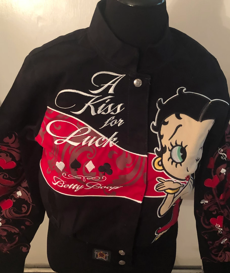 Bettyboopsuperstore Betty Boop A Kiss For Luck Jacket Clothing And Apparel 1 Bettyboopsuperstore Betty Boop A Kiss For Luck Jacket Clothing And Apparel