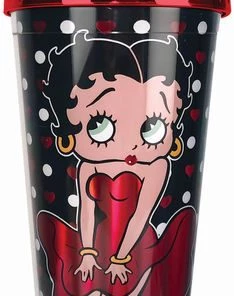 Bettyboopsuperstore Betty Boop Foil Cup W/Straw Kitchen