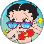 Bettyboopsuperstore Betty Boop Metal Button Sunglasses