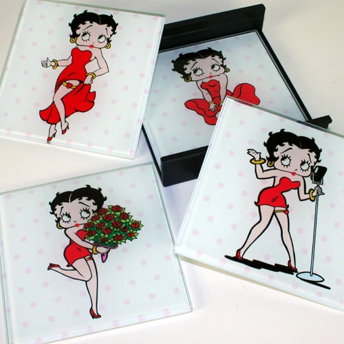 Bettyboopsuperstore Betty Boop Polka Dot Glass Plates