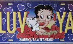Bettyboopsuperstore For Your Car Betty Boop Love Ya License Plate