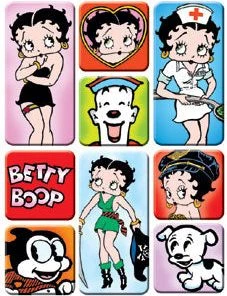 Bettyboopsuperstore Kitchen Betty Boop 9 Piece Magnet Set