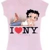Bettyboopsuperstore Clothing And Apparel Tummy Pose I Love New York Lilac Betty Boop T-Shirt