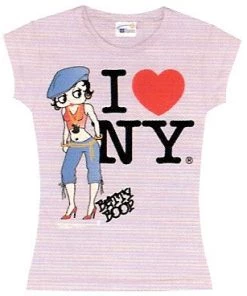 Bettyboopsuperstore Betty Boop In The City Lilac Baby Doll T-Shirt