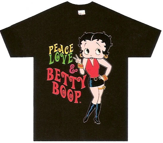 Bettyboopsuperstore Betty Boop Peace And Love T-Shirt 1 Bettyboopsuperstore Betty Boop Peace And Love T-Shirt