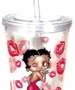 Bettyboopsuperstore Kitchen Betty Boop Kisses Cup With Straw