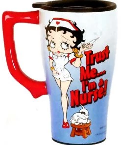 Bettyboopsuperstore Betty Boop Travel Mug, Trust Me I'm A Nurse