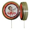 Bettyboopsuperstore Betty Boop Red Neon Clock With Chrome Houseing Case Classic Collectibles