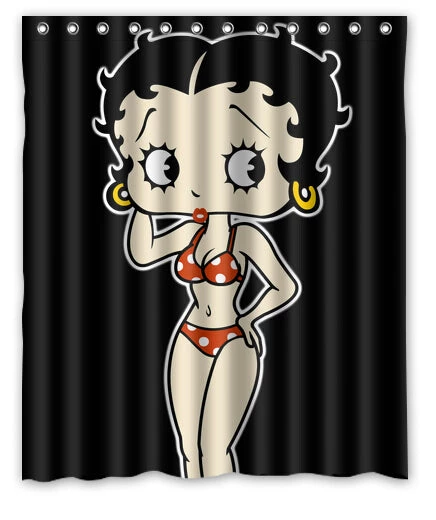 Bettyboopsuperstore Betty Boop Black Shower Curtain Bathroom 1 Bettyboopsuperstore Betty Boop Black Shower Curtain Bathroom