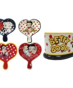 Bettyboopsuperstore Betty Boop Tea Bag Holders, Set Of 4 With Storage Unit Kitchen
